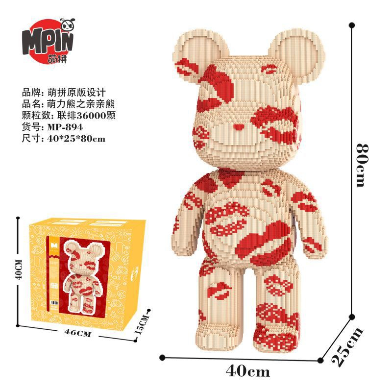 Le.go bearbrick môi hôn  80cm mpin TẶNG BÚA đồ chơi  xếp hình trẻ em nanoblock Đồ chơi lắp ráp cho bé hot