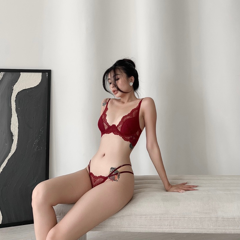 Bộ nội y ren D1 sexy nhiều màu MELINGERIE (mút mỏng)