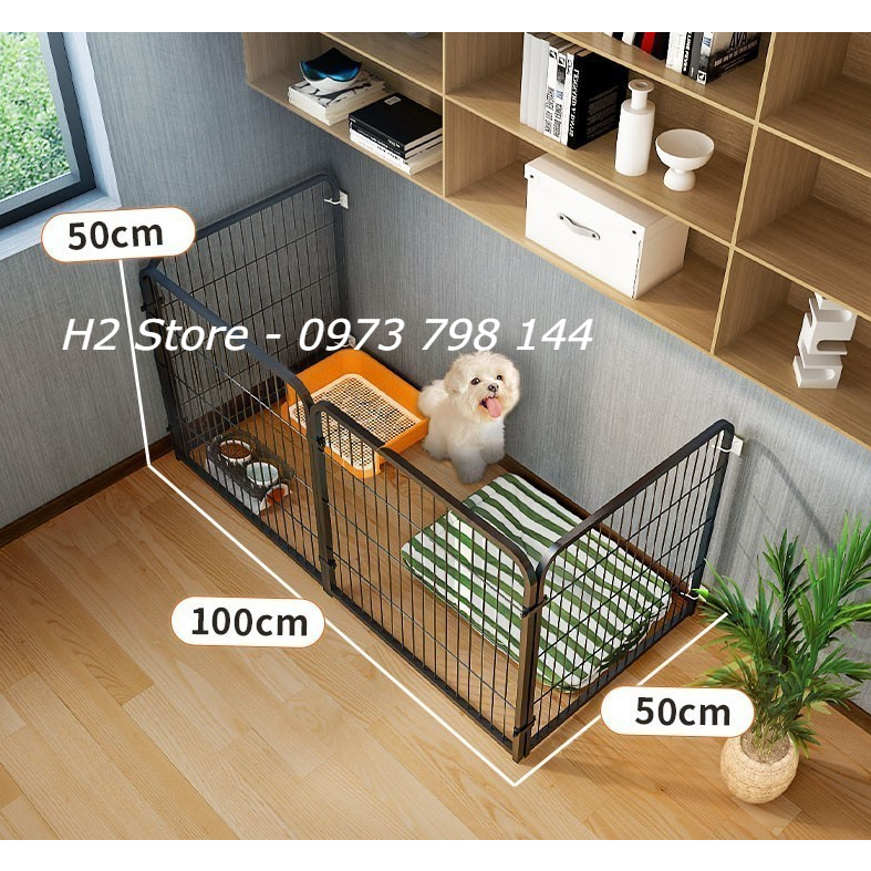 Chuồng chó nan ống cho chó Pomeranian, Bichon Frise, Teddy và những loài chó nhỏ khác kích thước 50*50cm - H2 Store.