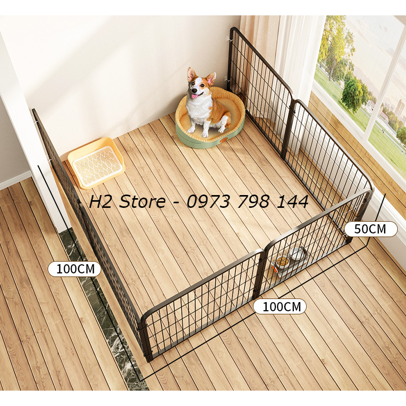 Chuồng chó nan ống cho chó Pomeranian, Bichon Frise, Teddy và những loài chó nhỏ khác kích thước 50*50cm - H2 Store.