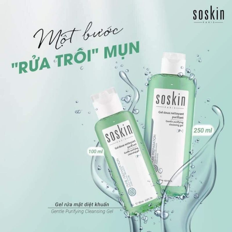 Gel Rửa Mặt Soskin 250ml dành cho da dầu mụn