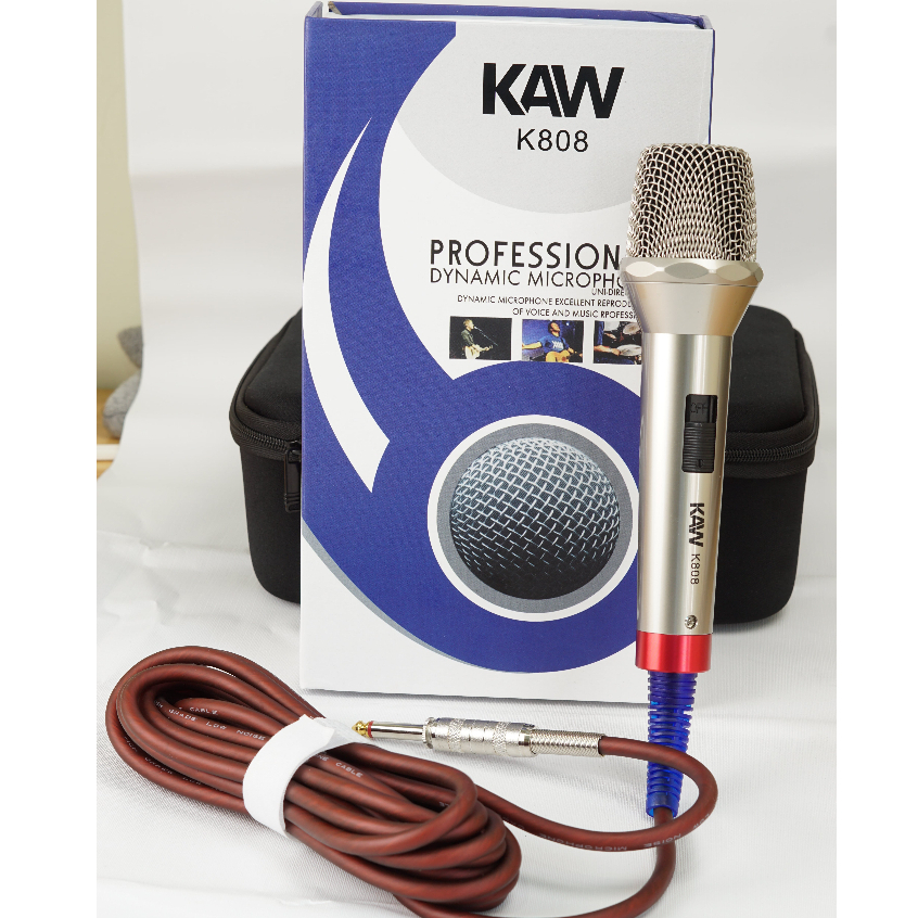 Micro KAW chuyên nghiệp - dây Siêu dài, chống hú, chống vọng cao, bắt âm cực nhạy - Bảo hành 1 đổi 1
