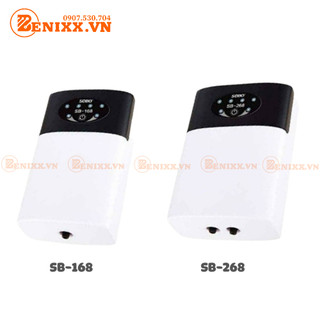 Máy sục khí sủi oxy tích điện sobo sb-168 1 vòi và sb-268 2 vòi siêu êm cho bể tôm cá hồ kính pin sạc