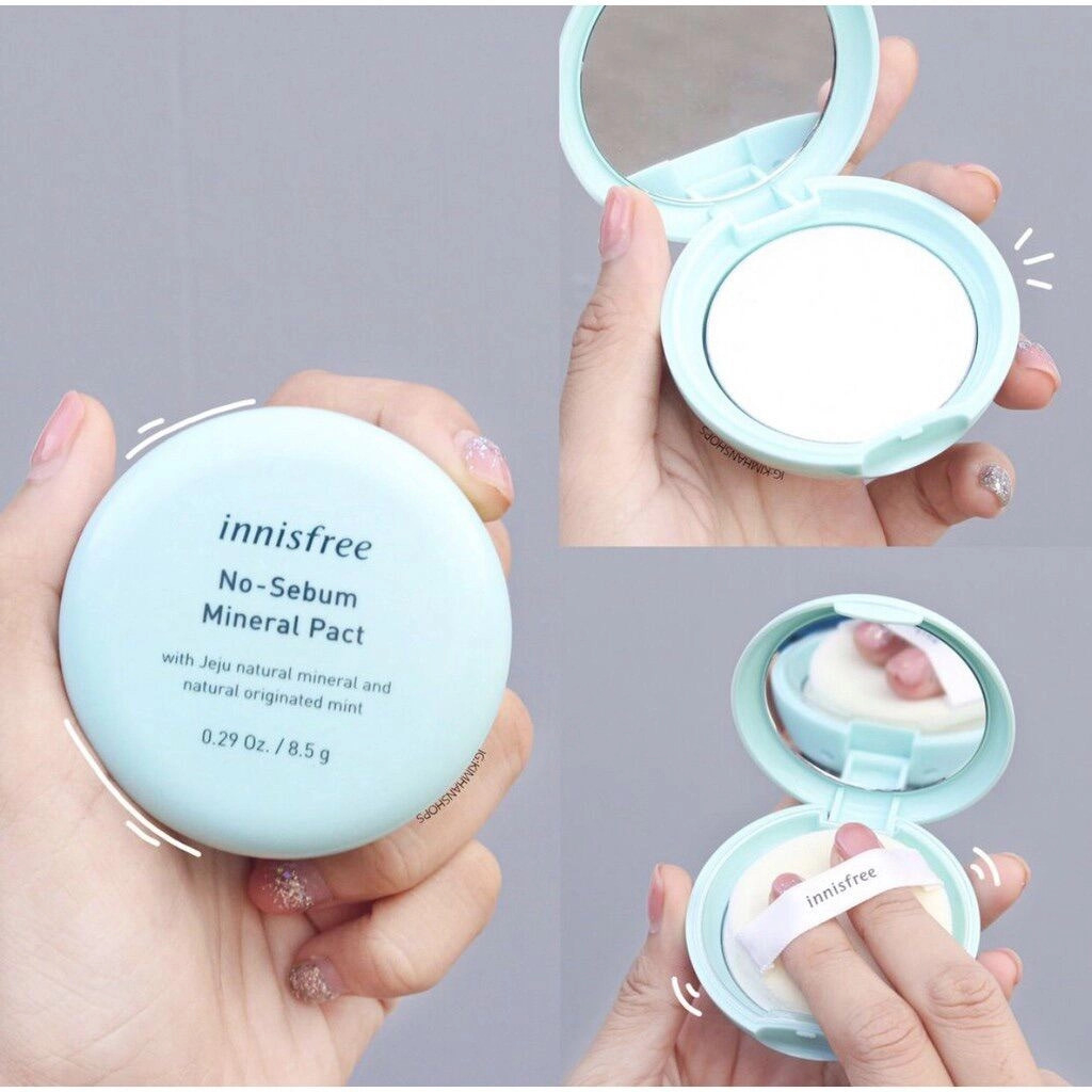 Phấn Nén Kiềm Dầu Innisfree No Sebum Mineral Pact Mịn Da, Giữ Lớp Makeup Lâu Trôi
