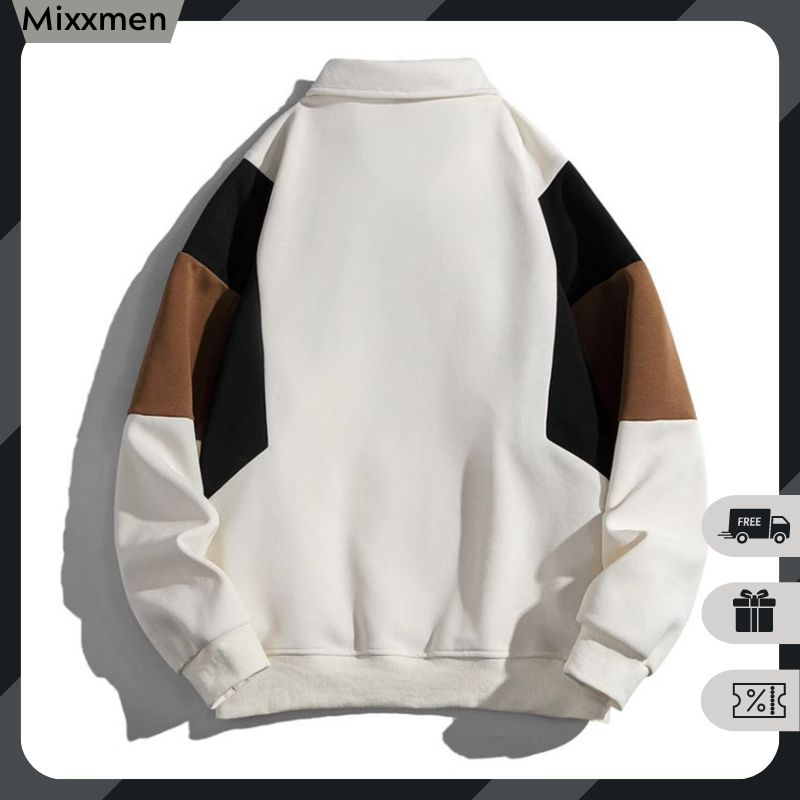 Áo Sweater Polo Nỉ Nam Nữ Dài Tay Unisex Kiểu Phối Màu Phong Cách Hàn Quốc Thời Trang Mixxmen TOP NAM 279V3