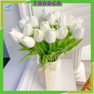 Hoa tulip giả TODOCO trang trí nhà cửa phòng khách, bông cắm bình decor chụp ảnh, để bàn đám cưới cầm tay cô dâu đẹp