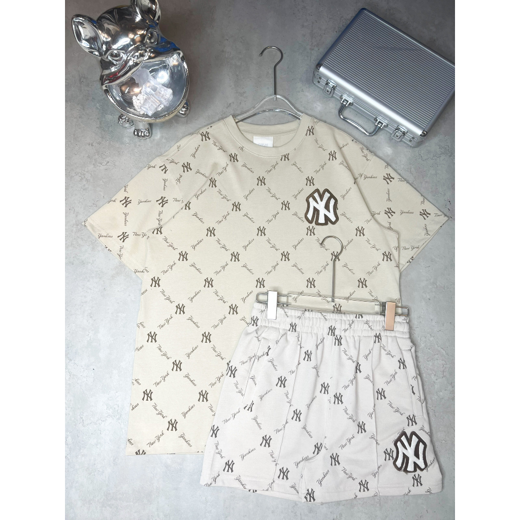 Áo & Quần be monogram LƯỚI M/L/B  SIZE S M L, FULL-TAG-CODE