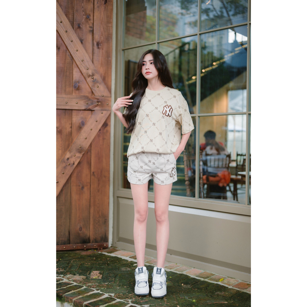 Áo & Quần be monogram LƯỚI M/L/B  SIZE S M L, FULL-TAG-CODE