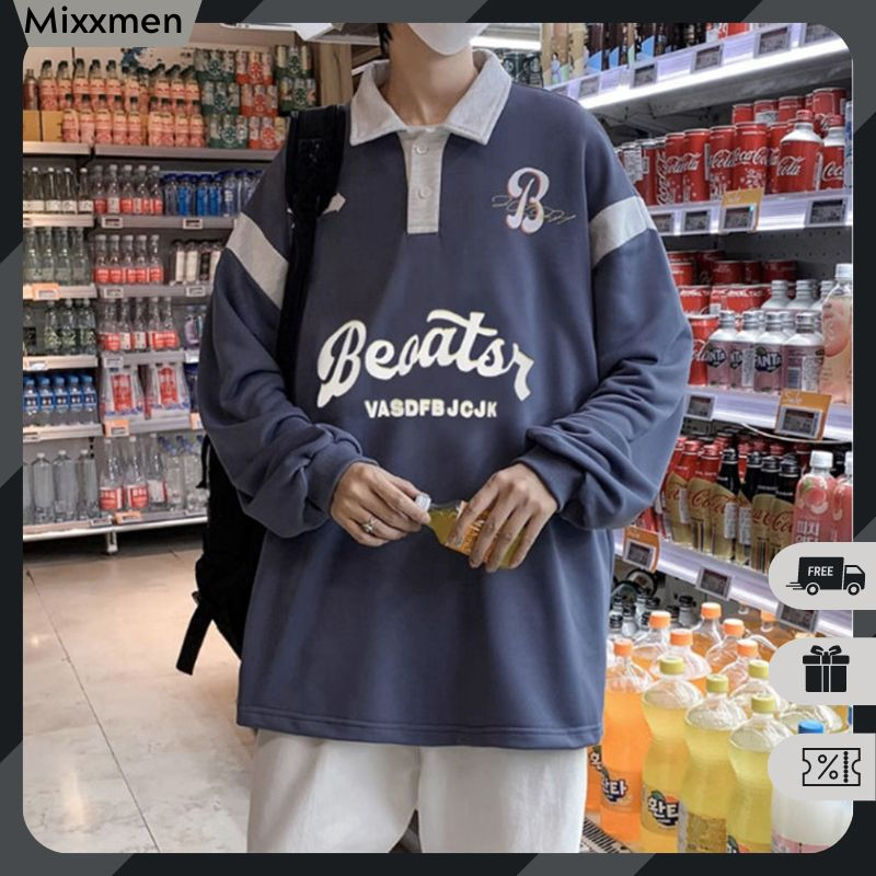 Áo Sweater Polo Nỉ Nam Nữ Dài Tay Unisex In Chữ Boaster Phong Cách Ulzzang Thời Trang Mixxmen TOP NAM 280V1