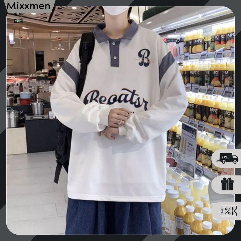 Áo Sweater Polo Nỉ Nam Nữ Dài Tay Unisex In Chữ Boaster Phong Cách Ulzzang Thời Trang Mixxmen TOP NAM 280V1