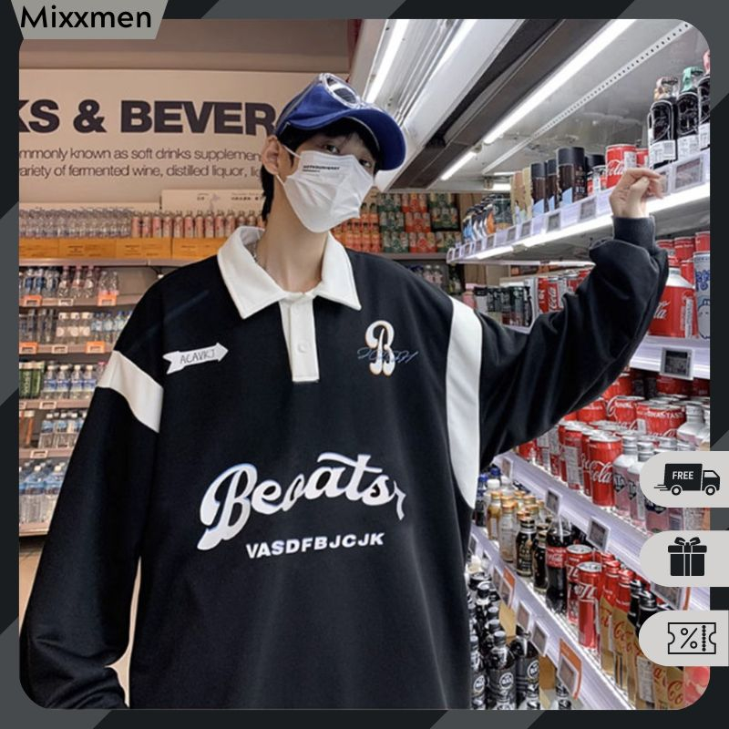 Áo Sweater Polo Nỉ Nam Nữ Dài Tay Unisex In Chữ Boaster Phong Cách Ulzzang Thời Trang Mixxmen TOP NAM 280V1