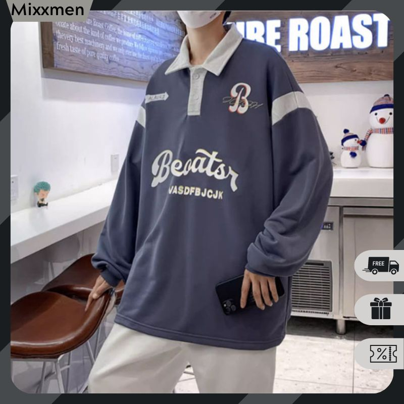 Áo Sweater Polo Nỉ Nam Nữ Dài Tay Unisex In Chữ Boaster Phong Cách Ulzzang Thời Trang Mixxmen TOP NAM 280V1