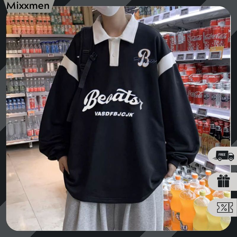 Áo Sweater Polo Nỉ Nam Nữ Dài Tay Unisex In Chữ Boaster Phong Cách Ulzzang Thời Trang Mixxmen TOP NAM 280V1
