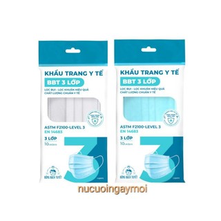 Khẩu trang y tế Bạch Tuyết 3 lớp gói 10 cái.
