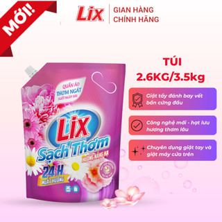 Nước giặt Lix sạch thơm hương nắng hạ 3.5kg TÚI N7303 và N7302 chứa hạt lưu hương thơm hơn - Lixco Việt Nam