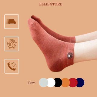 Tất nữ cổ ngắn hình gấu cute ellie , giao màu ngẫu nhiên