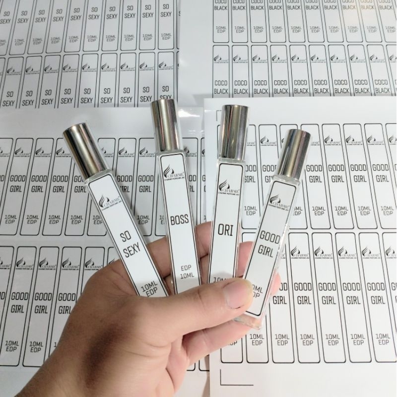 Nhãn chai chiết 10ml Charmee, GoodCharmee lột dán, chống nước, không phai màu