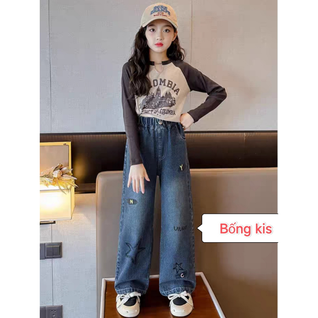 Đồ Bộ Bé Gái từ 15-45kg. Quần Jeans+Áo Giáp Lăng Thiết Kế Thời Thượng