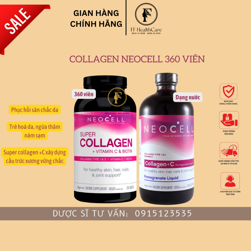 Collagen NeoCell Mỹ 360 Viên- Trẻ hoá da, căng bóng săn chắc