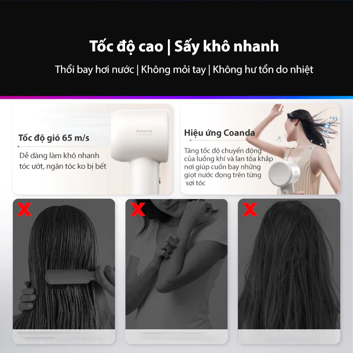 Máy sấy tóc Dreame Hair Gleam - Bản quốc tế - Bảo hành 12 tháng