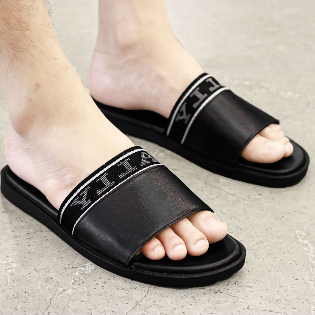 Dép Nam Da Bò Cao Cấp Đế Cao Su Non Siêu Mềm Bền Bỉ Mã D002