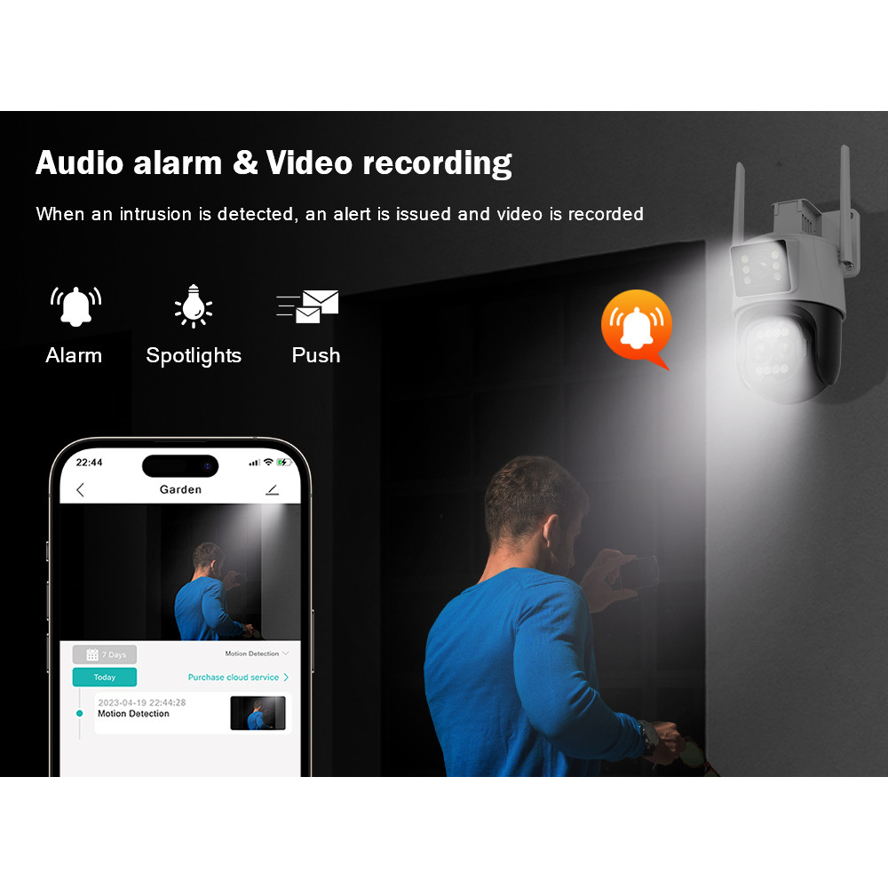Camera WiFi Yoosee 2 Mắt Ngoài Trời Thông Minh Chống Nước IP66, Siêu Nét Góc Rộng - Ban Đêm Có Màu
