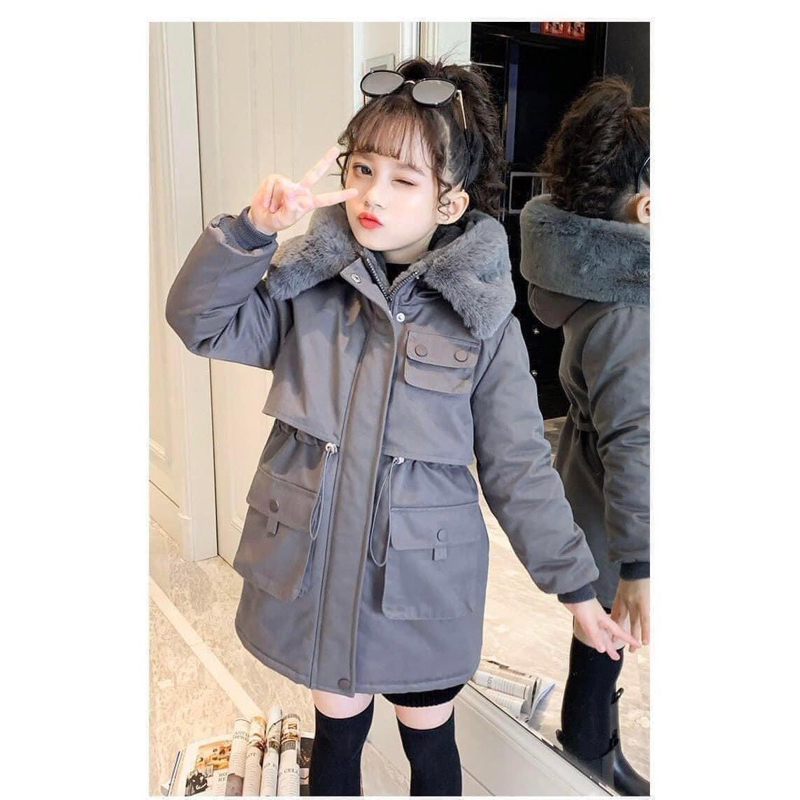 ÁO KHOÁC BÉ GÁI MŨ LÔNG SALE HÀNG QCCC