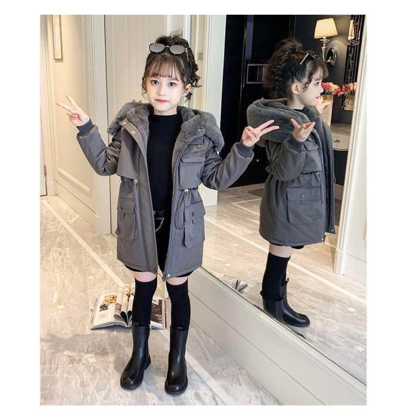 ÁO KHOÁC BÉ GÁI MŨ LÔNG SALE HÀNG QCCC