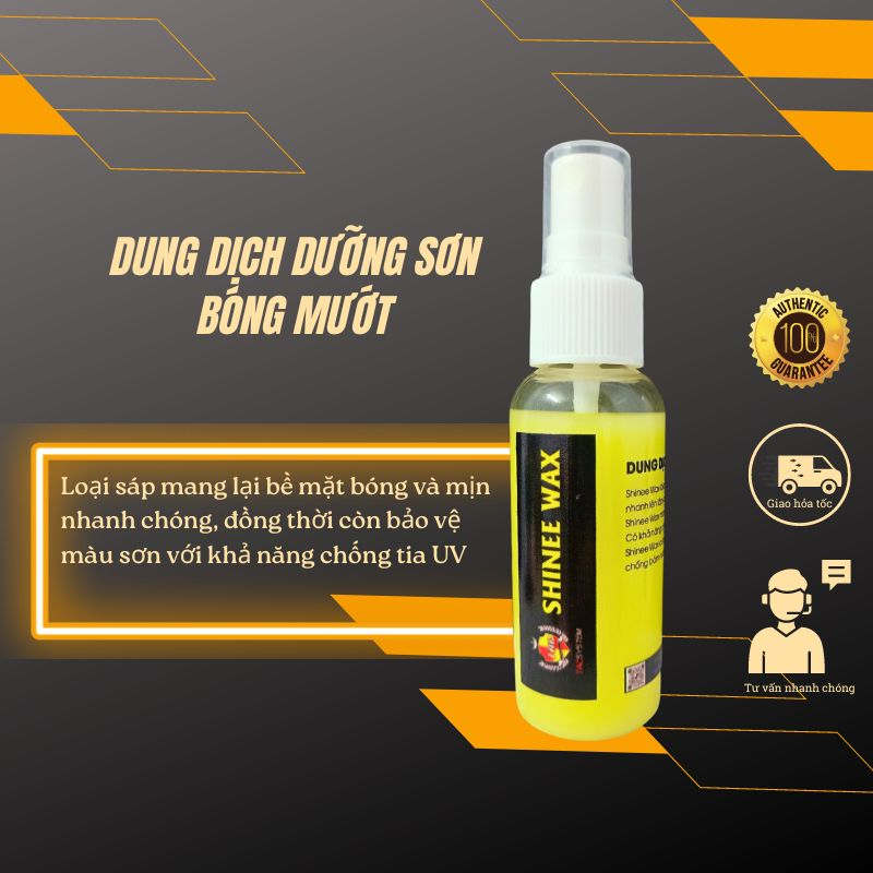 Dung dịch dưỡng bóng sơn TACSYSTEM SHINEE WAX tăng cường độ bóng và độ mượt cho bề mặt sơn, tạo hiệu ứng kháng nước