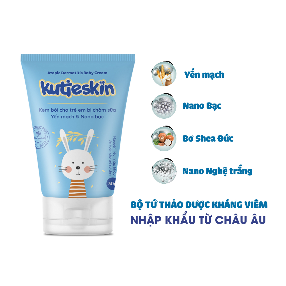 Bộ sản phẩm KUTIESKIN cho bé (dưỡng ẩm/ chàm sữa/ ngứa, hăm)