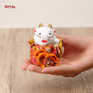 Rồng trắng ngồi giỏ vải 7.5cm - no92 - Yakushigama