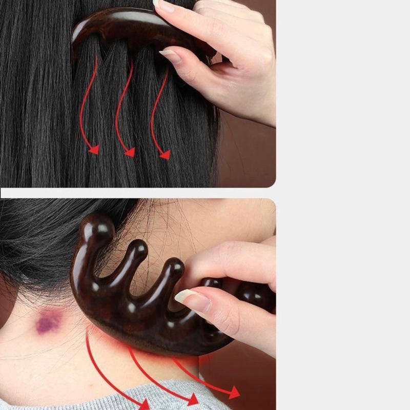 Lược gỗ đàn hương massage da đầu và toàn thân