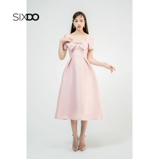 Đầm midi cổ vuông sixdo
