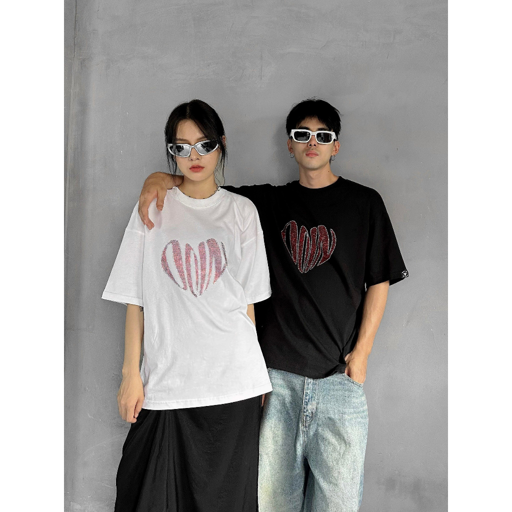 Áo thun oversize Sparkle Heart ODIN CLUB, Áo thun form rộng chất vải 100% cotton co giãn 2 chiều, Local Brand ODIN CLUB