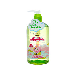 Sữa Tắm Gội Purite Baby Natural 2in1 Cherry Blossom - Hoa Anh Đào 500ml