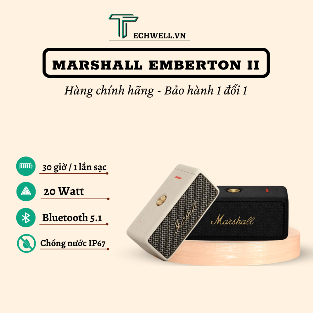 Loa Bluetooth Marshall Emberton II [HÀNG CHÍNH HÃNG]