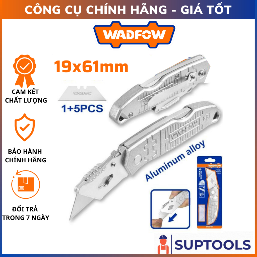 Dao gập tiện dụng 19x61mm WADFOW WSK9461 Chiều dài 173mm [Đồ nghề chính hãng]