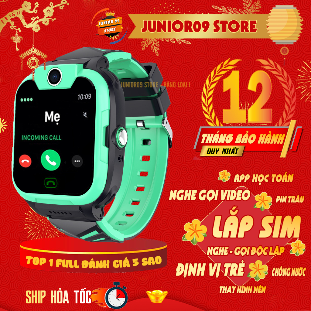 Đồng hồ thông minh Định vị Trẻ em Lắp sim Nghe gọi Video Call Chống nước cho bé trai bé gái JUNIOR09 WATCH KIDS PRO MAX