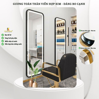 Gương toàn thân viền hợp kim, Gương toàn thân treo tường cao cấp đèn led phòng khách ,thay đồ tủ dáy size-40x120cm