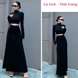 Chân váy suông dáng dài midi kiểu hàn quốc dài qua gối tới mắt cá chân cá tính đơn giản Maia Chanvaymidi1341 P0K45