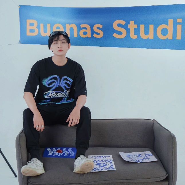 Áo thun local brand oversize unisex hình in charm chữ nổi BUENAS - BRT02