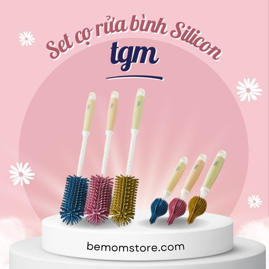 Set cọ bình silicone TGM cao cấp Hàn Quốc