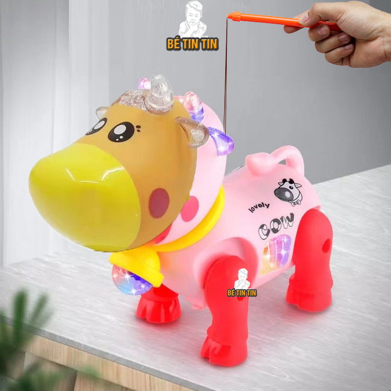Đồ Chơi Đèn Con Bò Biết Đi Có Nhạc Và Đèn Cho Bé, Đồ Chơi Phát Nhạc Cho Trẻ