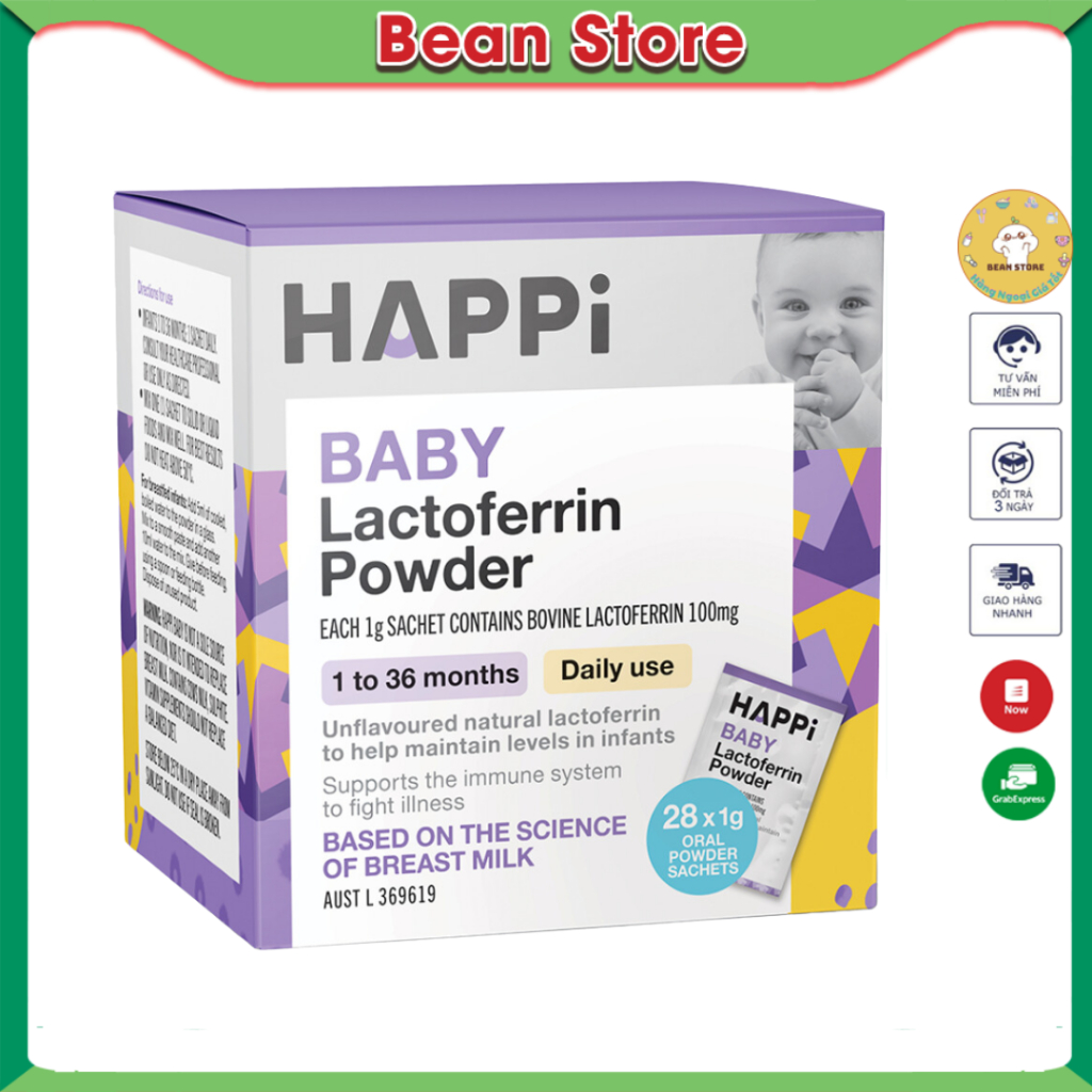 Bột bổ sung Lactoferrin HAPPi Powder Úc 28 gói
