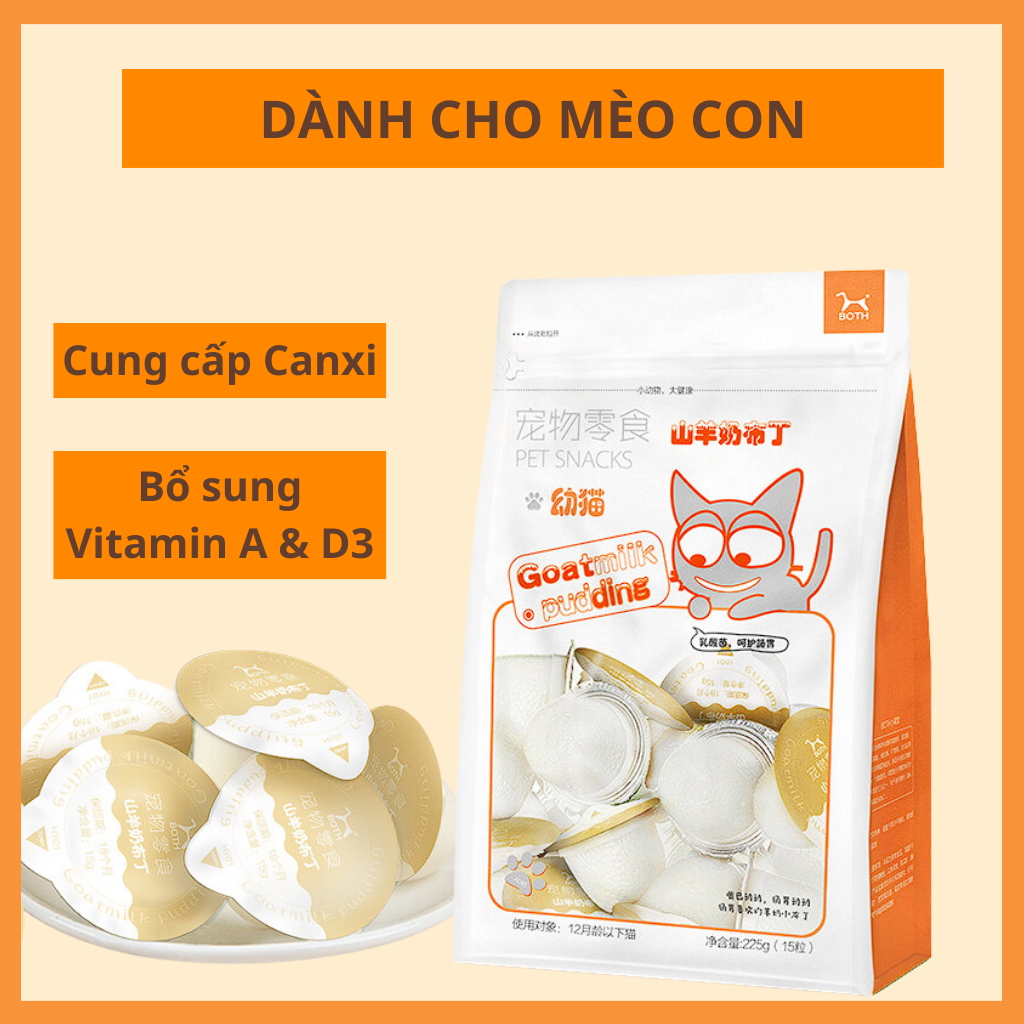 Thạch pudding sữa dê cho mèo 15g/ viên bổ sung canxi và vitamin