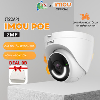Camera ip imou cấp nguồn poe ipc-t22ap hồng ngoại 20m, bảo hành 24 tháng