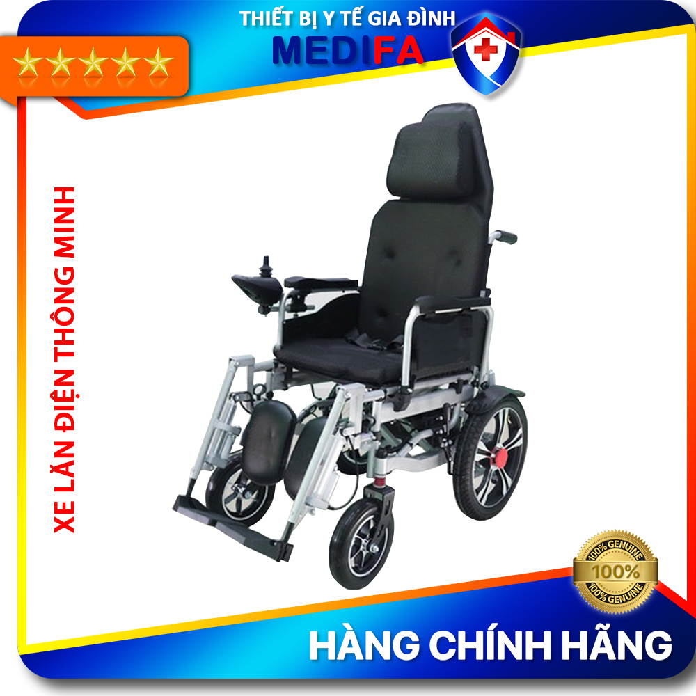 Xe Lăn Điện Thông Minh Lucass JAZZ-S50 Có Thể Ngả Nằm, Hạ Chân & Lưng Bằng Remote Tiện Lợi