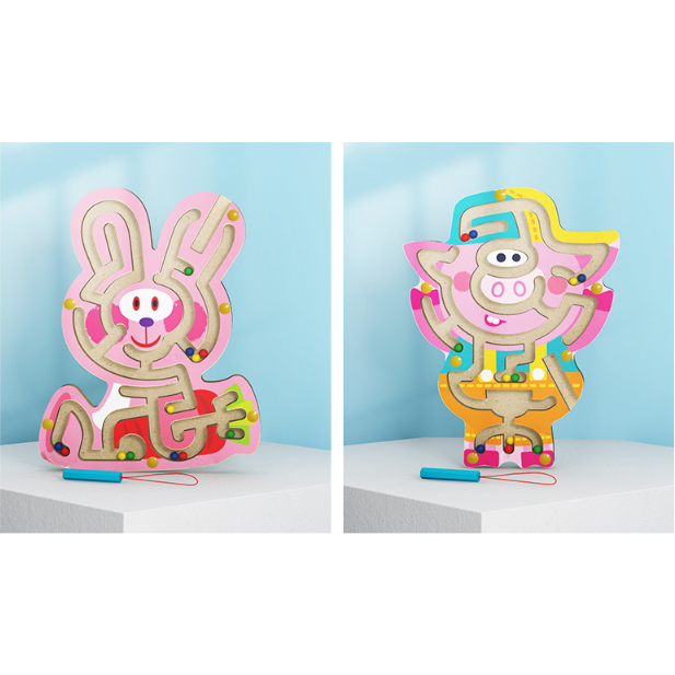 Đồ chơi lăn bi bằng gỗ hình con vật độc đáo, sáng tạo, rèn luyện trí thông minh cho bé