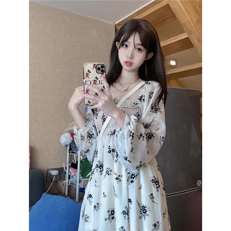 Đầm Babydoll Voan Hoa Nhí Dáng Xoè Dài Taobao Order