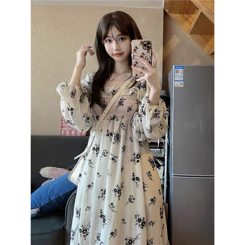 Đầm Babydoll Voan Hoa Nhí Dáng Xoè Dài Taobao Order